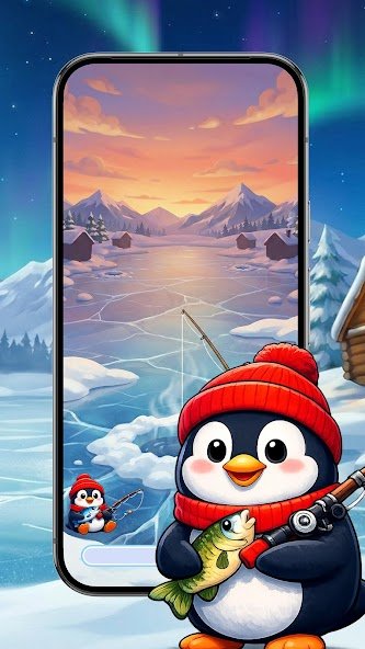 Gameplay screenshot 3 from Winter Fishing - Ice fishing game